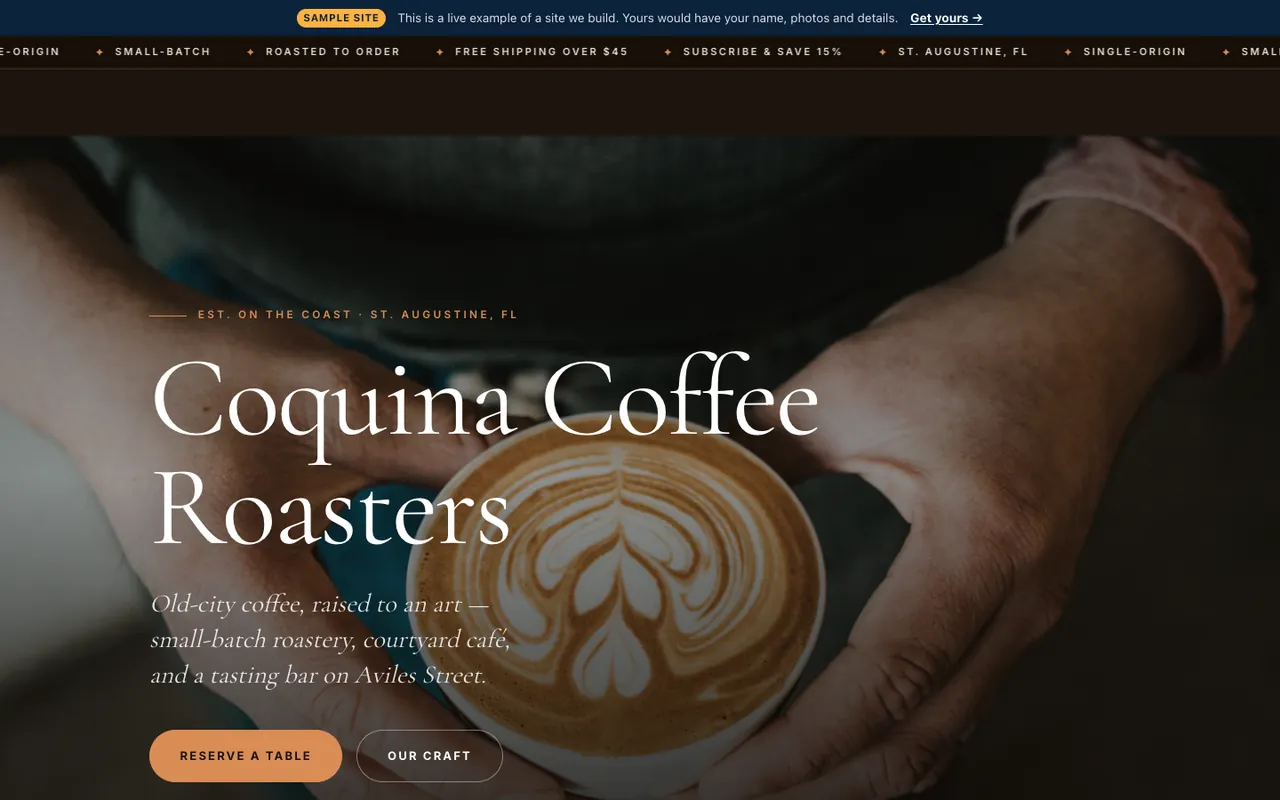 Signature-level café website by Azuvyn